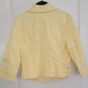 Live a Little, small, yellow, denim jacket